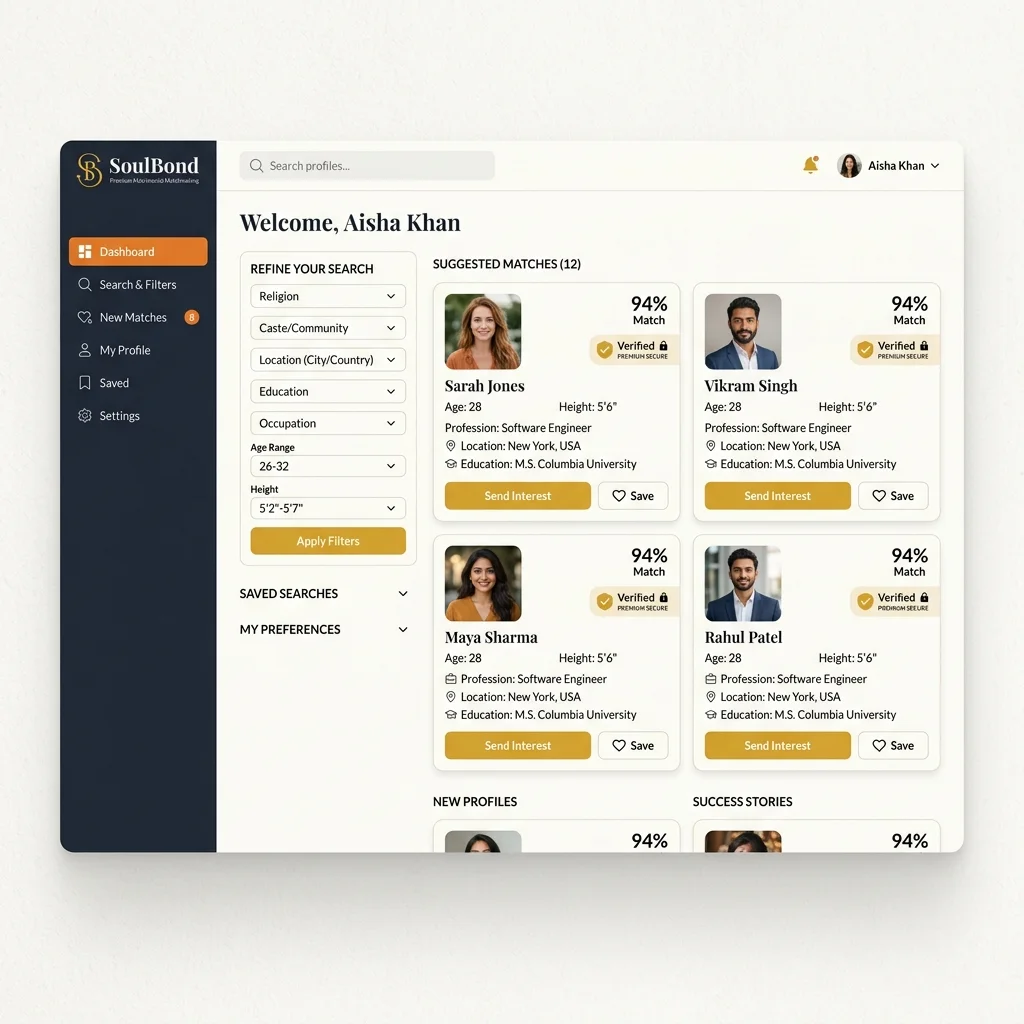 Goswami Sangath Community Platform Mockup