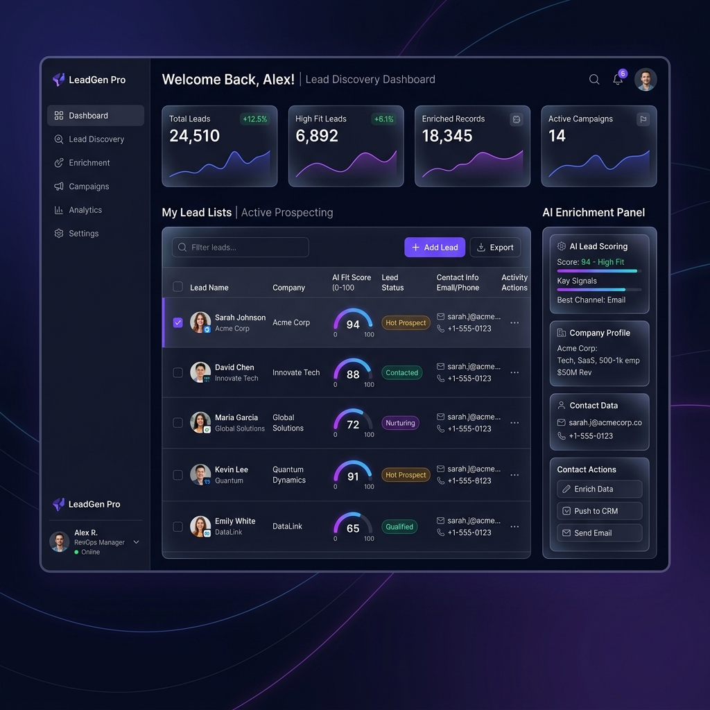 LeadGen Pro Architect Mockup