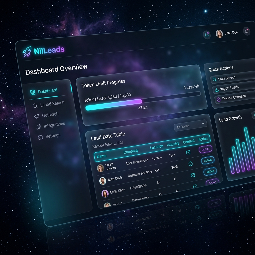 NilLeads Local AI Lead Scraper Mockup