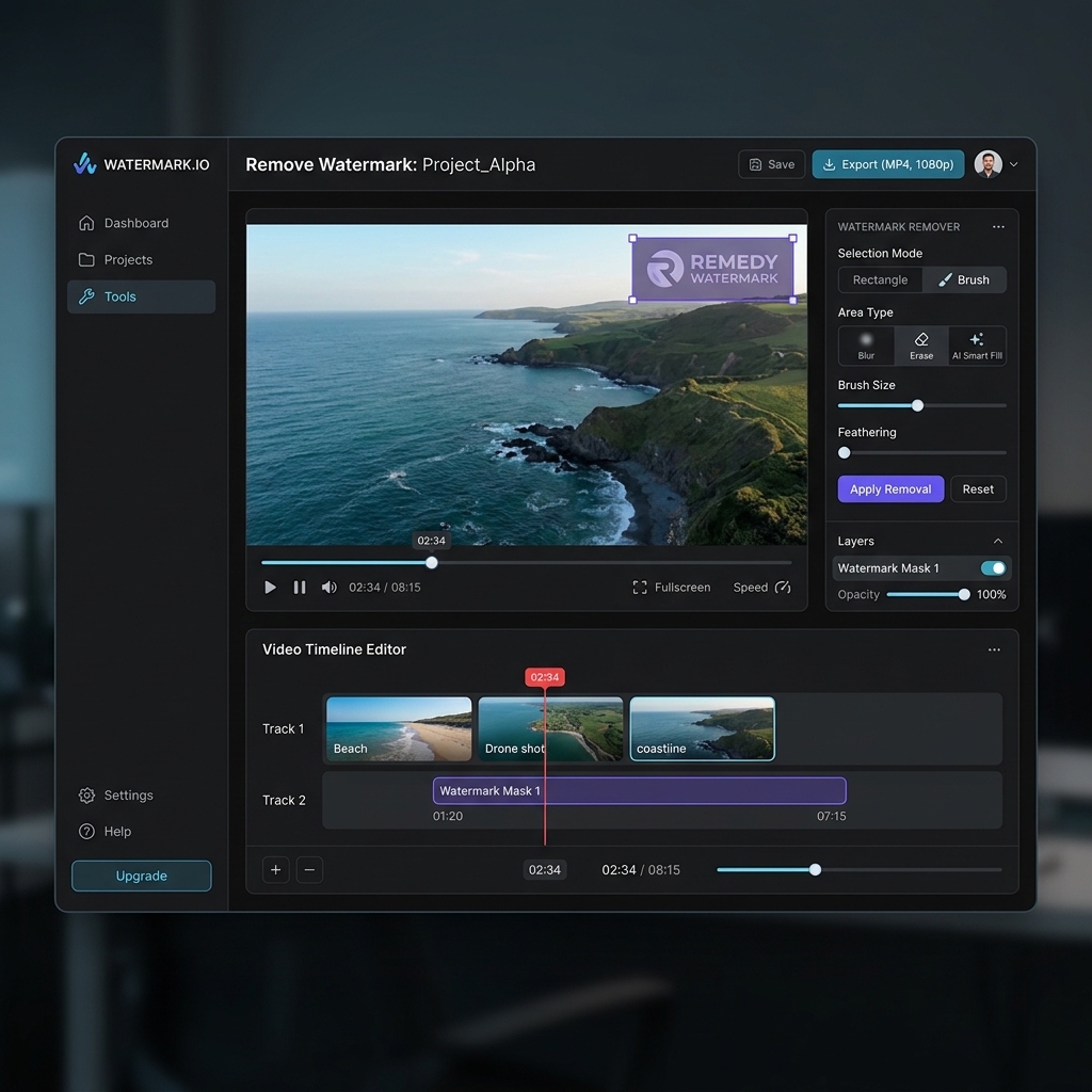 Video Watermark Remover Tool Mockup